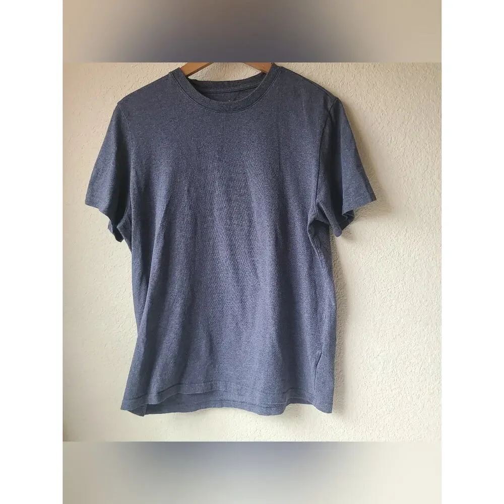 Everlane Classic Men's Crewneck T-Shirt in Heather Navy Blue Size L - Picture 2 of 9